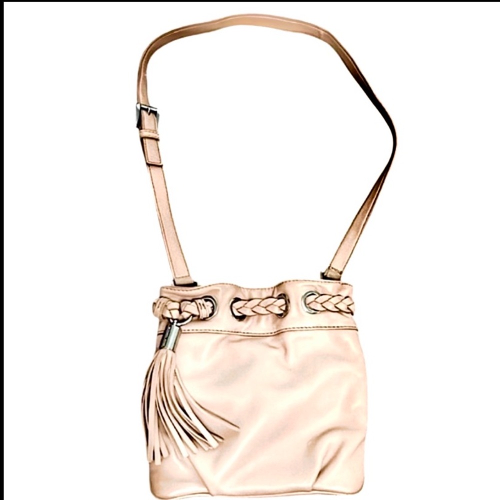 Michael Kors Leather Crossbody Bag Tassel details Messenger Purse Pink blush